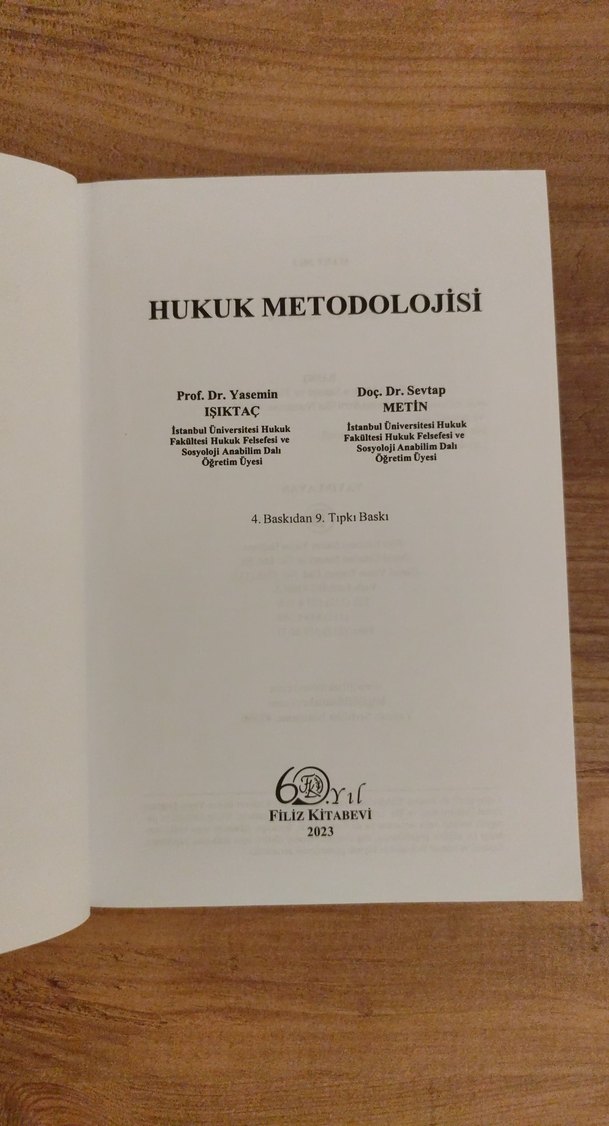 Hukuk Metodolojisi 2023 - Yasemin Işıktaç & Sevtap Metin - Görsel 2
