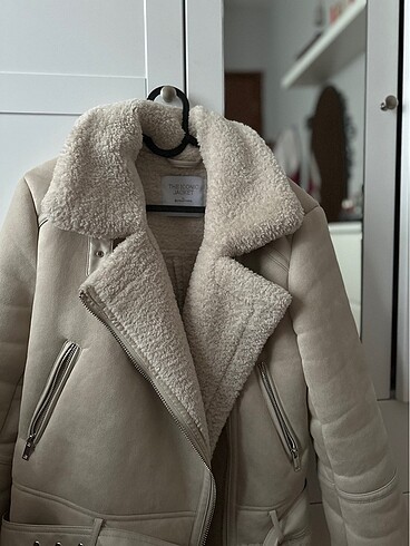 Stradivarius kürklü biker ceket