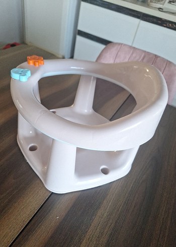 Renkli Detaylı Beyaz Bebek Mama Sandalyesi banyo oturağı - Görsel 5