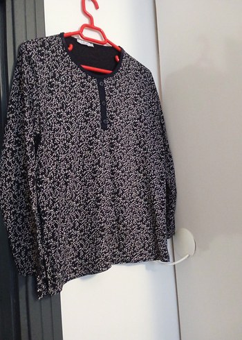 Gri Desenli Uzun Kollu Kadın Bluz - Görsel 2