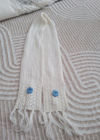 Bohem Gri Beyaz Örgü çocuk  Şal - Görsel 2