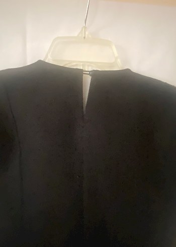 Siyah Yuvarlak Yakalı  Kısa Kollu Elbise - Görsel 4