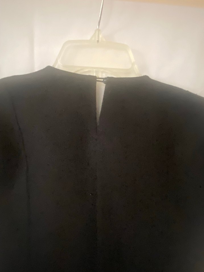 Siyah Yuvarlak Yakalı  Kısa Kollu Elbise - Görsel 4