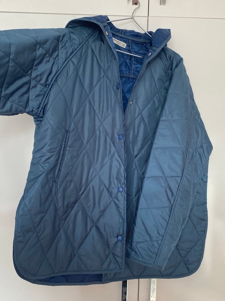 Mavi kapitone mont - Görsel 4