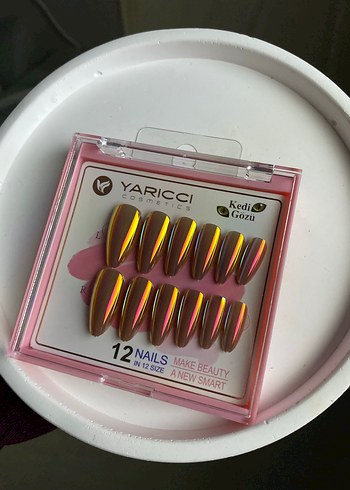 Kedi gözü Takma Tırnak Seti 12'li - Görsel 3