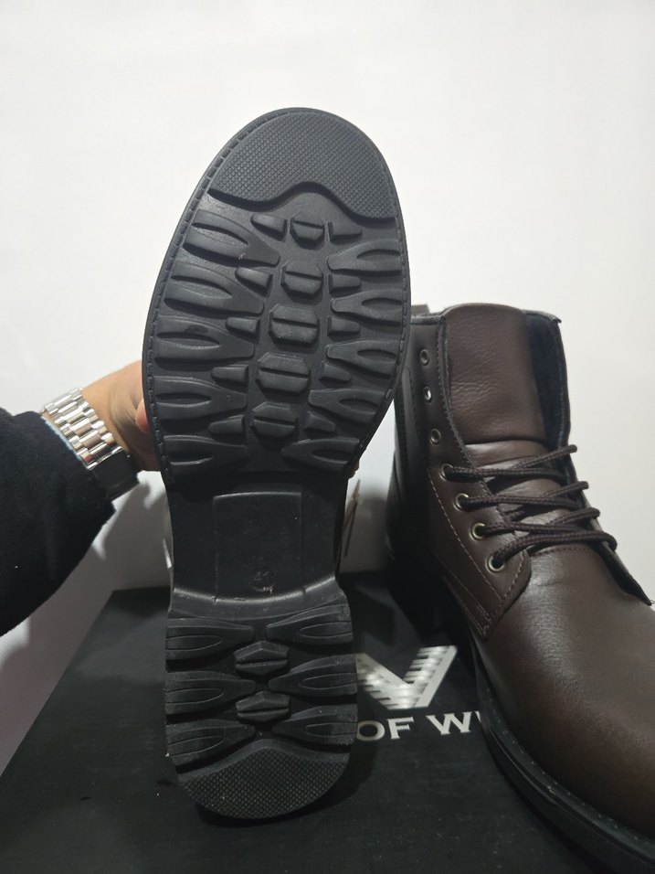 Acı Kahverengi orijinal suni Deri Erkek Bot - Görsel 5