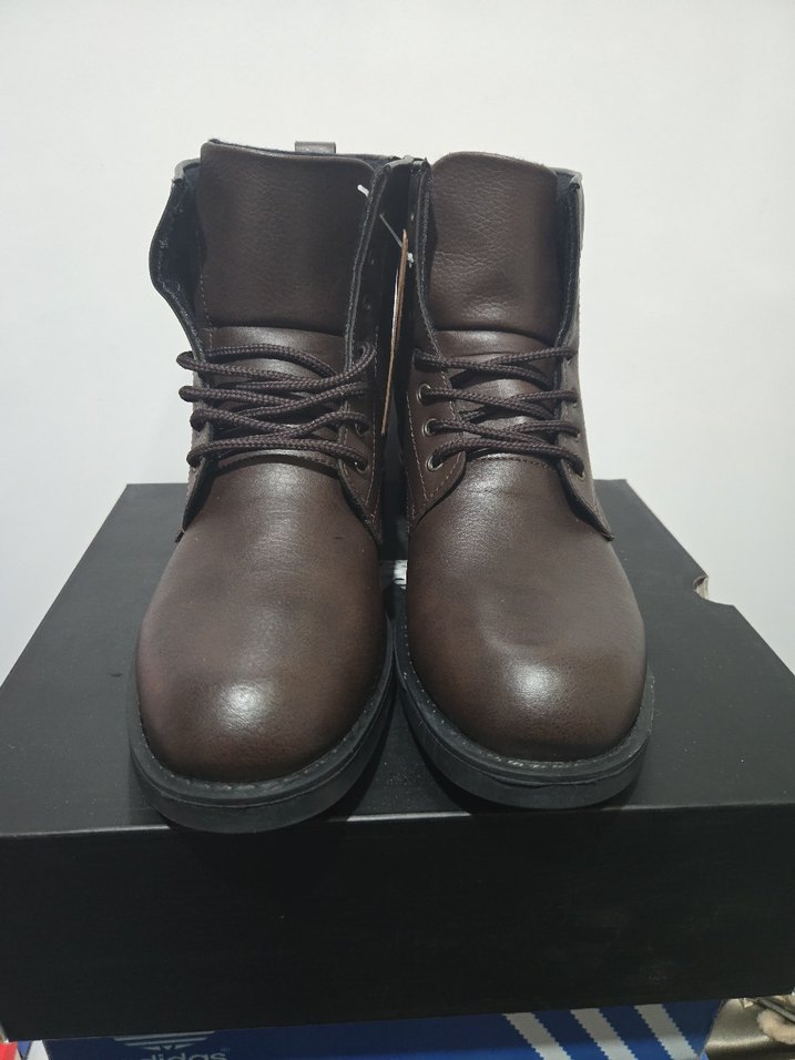 Acı Kahverengi orijinal suni Deri Erkek Bot - Görsel 3