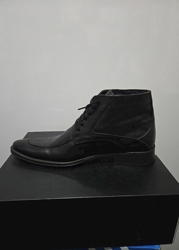 Erkek ORJİNAL DERİ Siyah Deri Ofis Botu - Görsel 2