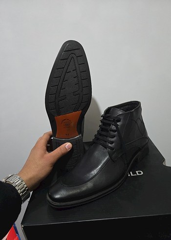 Erkek ORJİNAL DERİ Siyah Deri Ofis Botu - Görsel 5