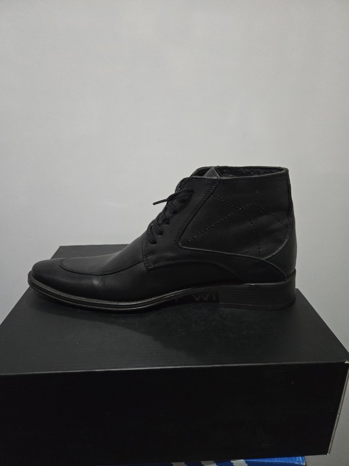 Erkek ORJİNAL DERİ Siyah Deri Ofis Botu - Görsel 2
