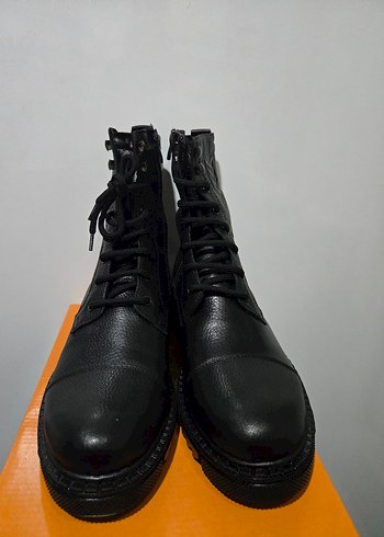 Siyah Deri Erkek Bot - Görsel 4