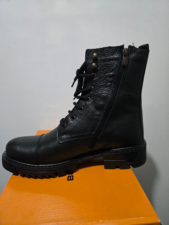 Siyah Deri Erkek Bot - Görsel 3