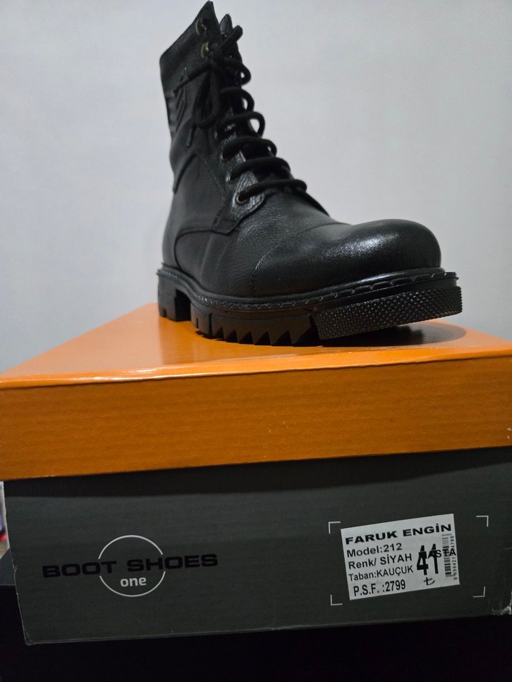Siyah Deri Erkek Bot - Görsel 2
