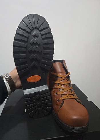 Kahverengi Tokalı Erkek Deri Bot - Görsel 4