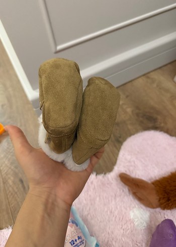 Kız Bebek  Kahverengi Süet Kürklü Bot - Görsel 4