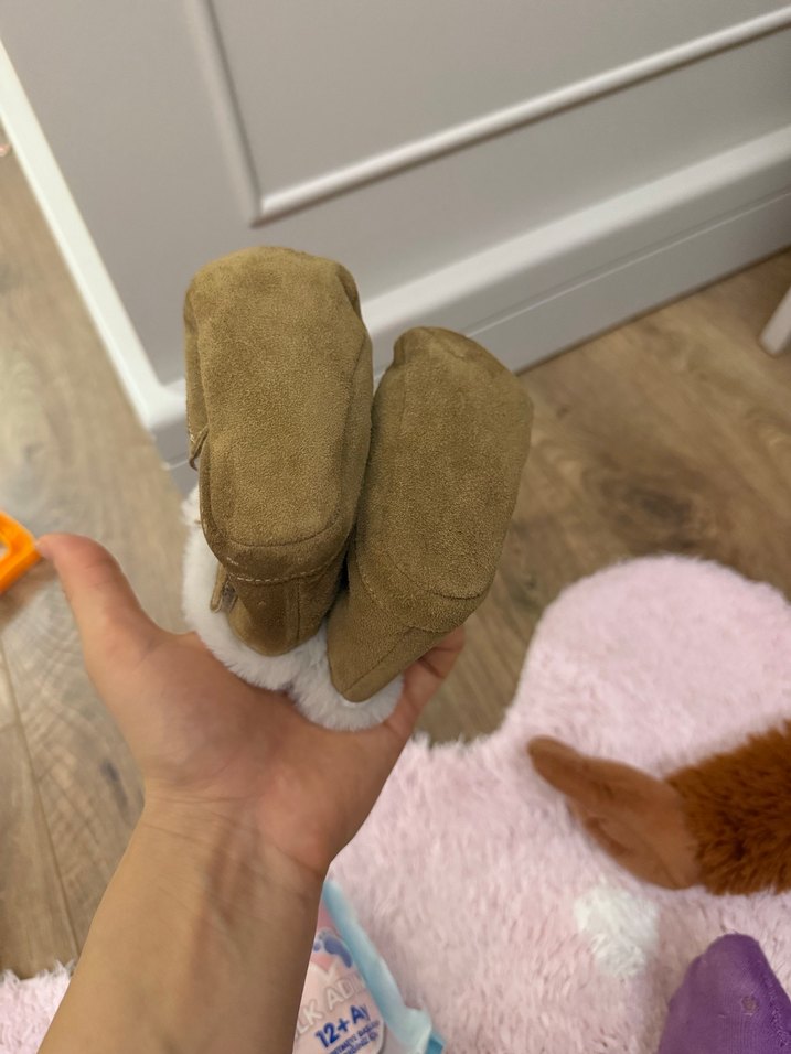 Kız Bebek  Kahverengi Süet Kürklü Bot - Görsel 4