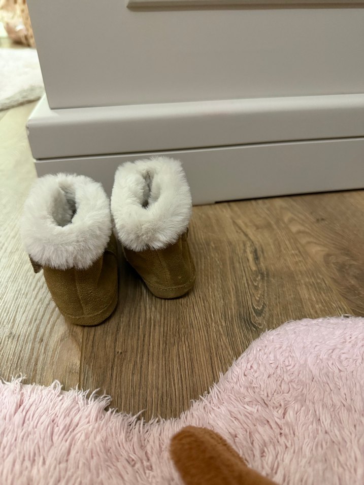 Kız Bebek  Kahverengi Süet Kürklü Bot - Görsel 3