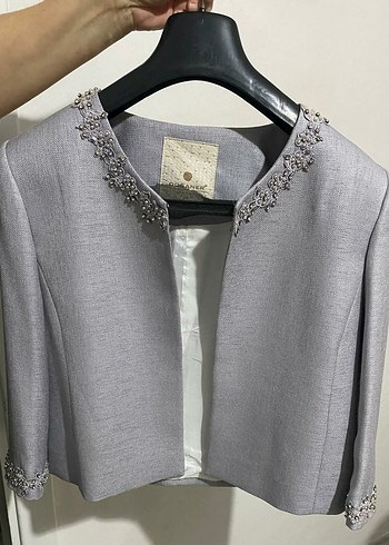 Gri Dantel İşlemeli Uzun Kadın Takım - Görsel 6