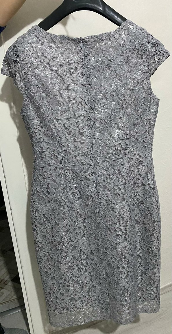 Gri Dantel İşlemeli Uzun Kadın Takım - Görsel 5