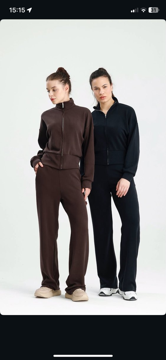 Alo Kahverengi Kadın Yumuşak Kumaş Eşofman Takımı - Görsel 5