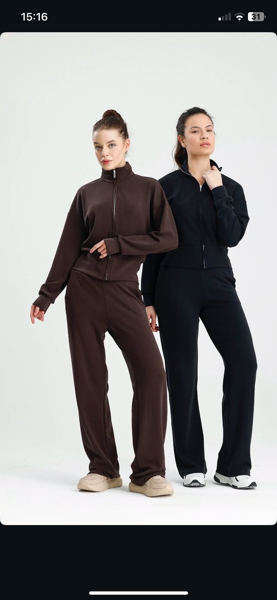 Alo Kahverengi Kadın Yumuşak Kumaş Eşofman Takımı - Görsel 4