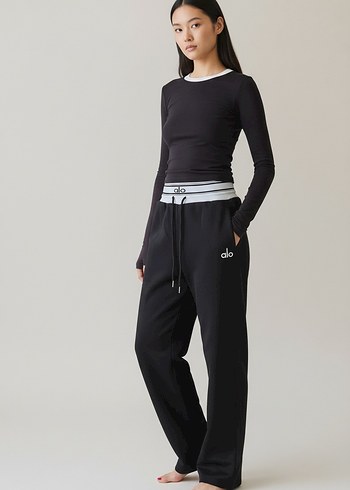 Siyah Rahat Kesim Kadın Eşofman Altı - Görsel 2