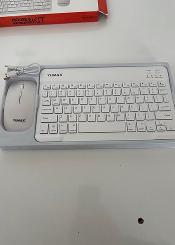 YUMAX Beyaz Kablosuz Klavye ve Mouse Seti - Görsel 5