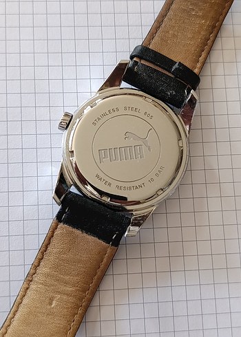 PUMA Siyah Deri Kayışlı Beyaz Erkek Saati - Görsel 3