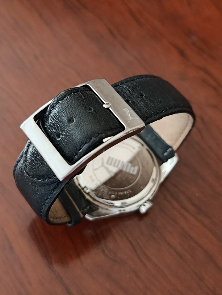 PUMA Siyah Deri Kayışlı Beyaz Erkek Saati - Görsel 2