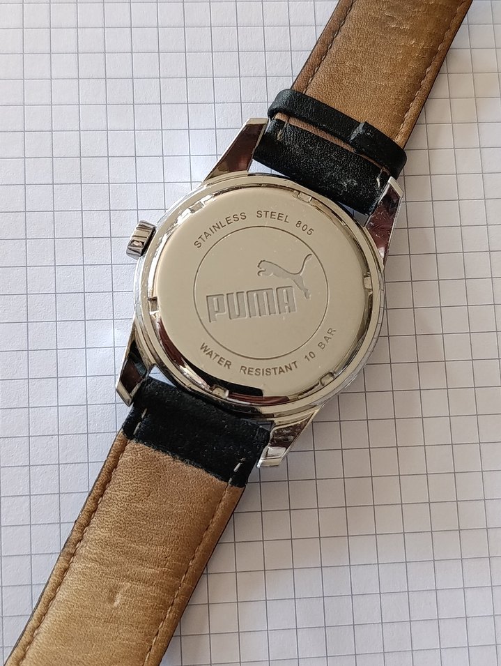 PUMA Siyah Deri Kayışlı Beyaz Erkek Saati - Görsel 3