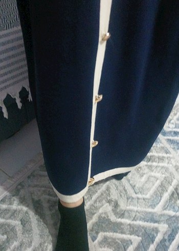 Düğmeli Lacivert Mini Kadın Takım - Görsel 2