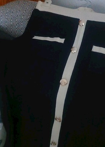 Düğmeli Lacivert Mini Kadın Takım - Görsel 4