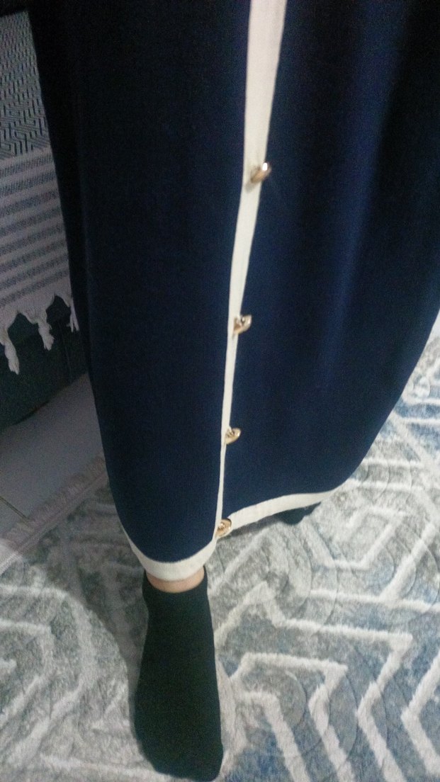 Düğmeli Lacivert Mini Kadın Takım - Görsel 2