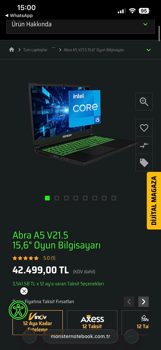 Monster Abra A5 V21.5  1 Aralık 2025 Alımlı  2+2 Yıl Garantili - Görsel 3