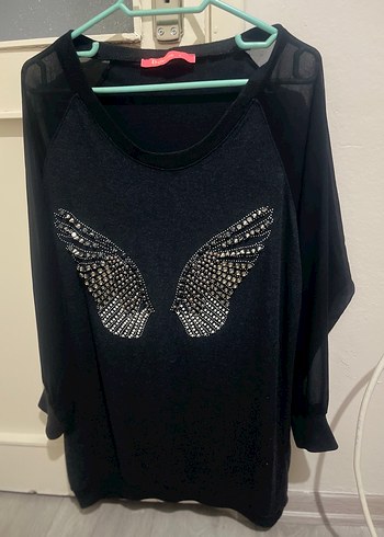 Kadın Siyah Tül Uzun Kollu Bluz - Görsel 4