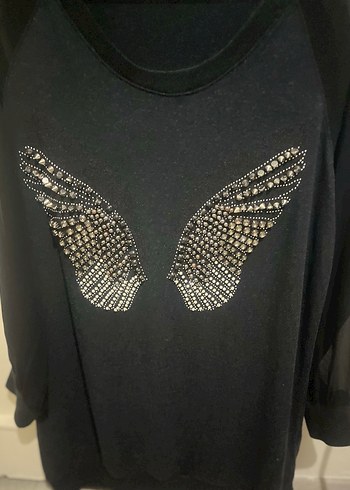 Kadın Siyah Tül Uzun Kollu Bluz - Görsel 3