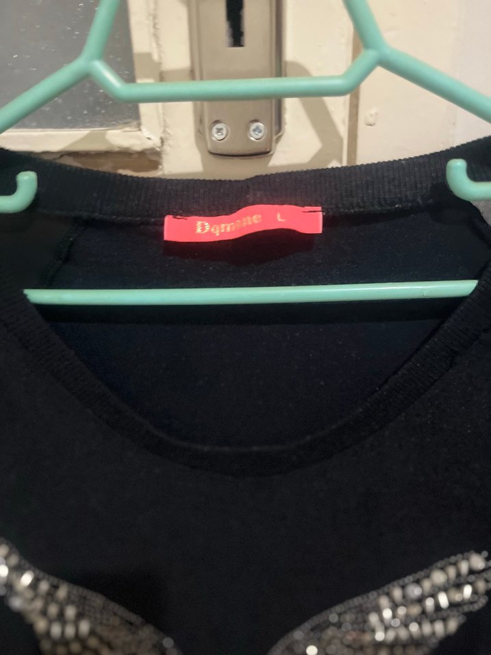 Kadın Siyah Tül Uzun Kollu Bluz - Görsel 2