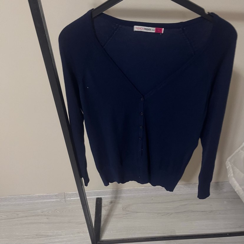 Lacivert Kadın Bisiklet Yaka Uzun Kollu Triko - Görsel 3