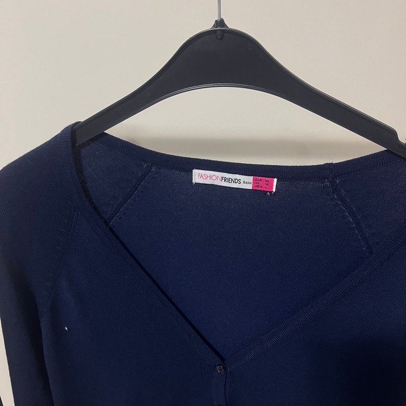 Lacivert Kadın Bisiklet Yaka Uzun Kollu Triko - Görsel 2