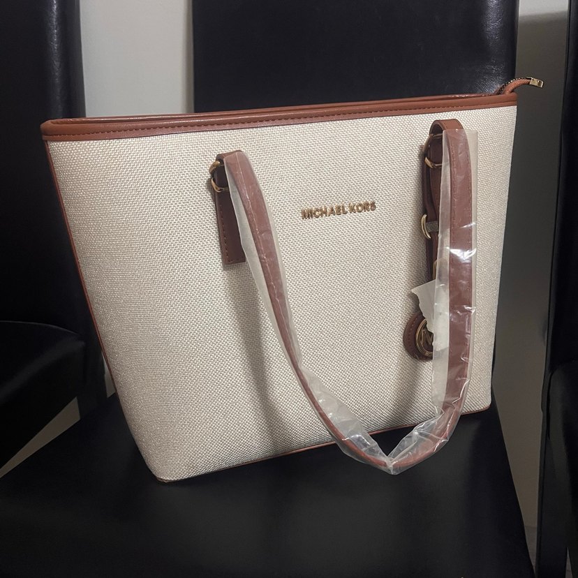 Bej Deri Michael Kors Kadın Omuz Çantası - Görsel 4