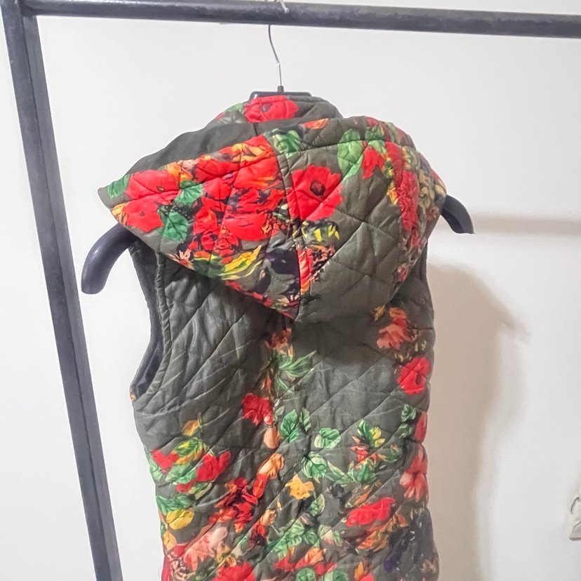 Çiçek Desenli Kolsuz Bohem Mont - Görsel 2