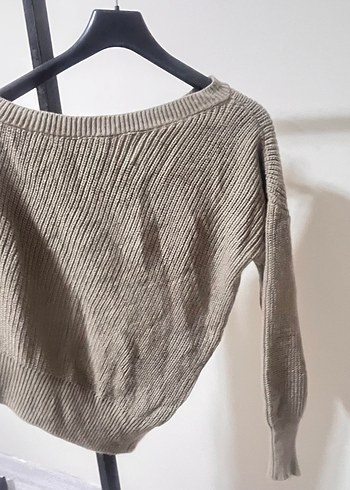 Bej Triko Kadın Günlük Salaş Kazak - Görsel 4