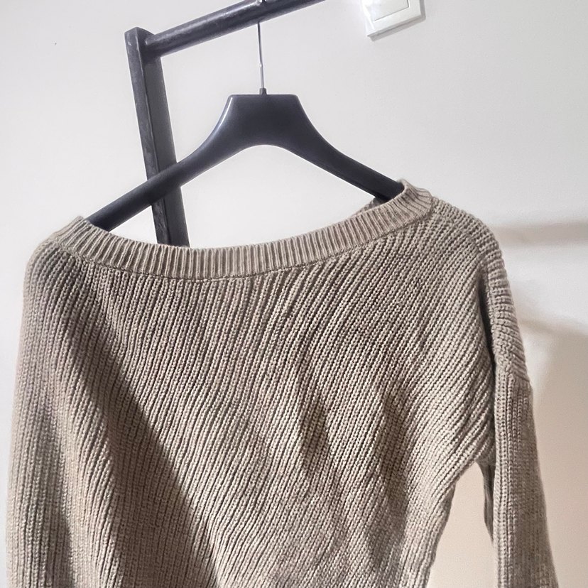 Bej Triko Kadın Günlük Salaş Kazak - Görsel 3