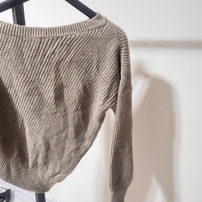 Bej Triko Kadın Günlük Salaş Kazak - Görsel 2