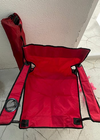 Kırmızı Katlanabilir kamp sandalyesi - Görsel 3