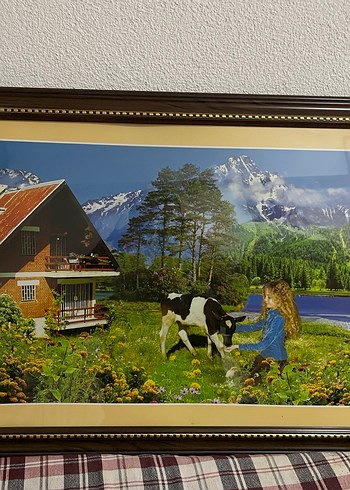 Dağ Manzaralı Çiftlik Tablosu - Görsel 2