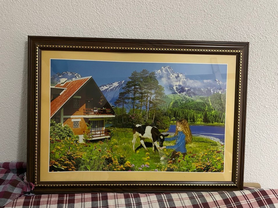 Dağ Manzaralı Çiftlik Tablosu - Görsel 2