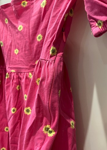 Pembe Bohem Renkli Midi Elbise - Görsel 3