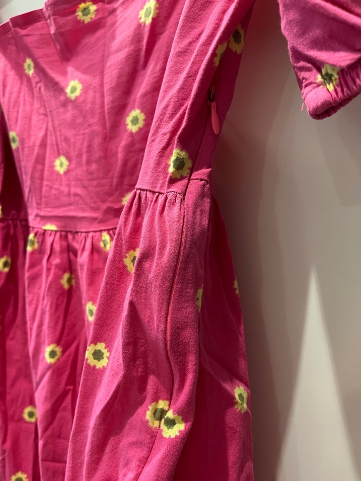 Pembe Bohem Renkli Midi Elbise - Görsel 3