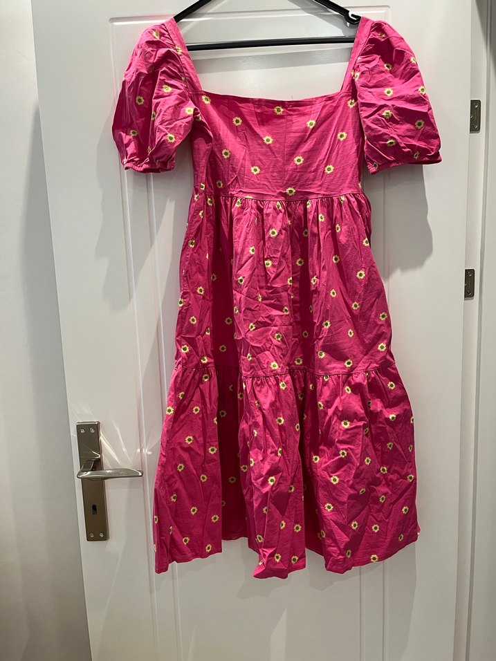 Pembe Bohem Renkli Midi Elbise - Görsel 2